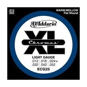  Daddario ECG25 Reg Light Chromes Flatwound (12 52 