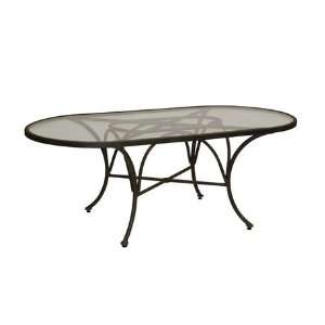 Landgrave Acropolis 42 x 84 Oval Tempered Glass Patio Dining Table 