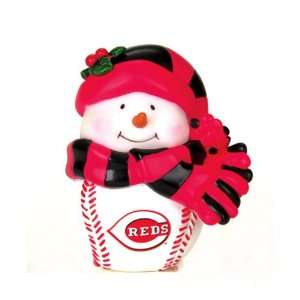   Reds MLB Light Up Musical Snowman Ornament (3) 