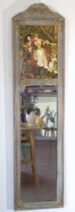 Antique FRENCH CHIPPY Shabby Yard LONG FRAME Mirror ~Vintage Romantic 