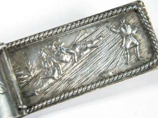 UNUSUAL ANTIQUE ENGLISH SILVER SLED SLEDGING PIN c1880  