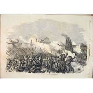  Battle Citate Pacha Turks Russians Old Print 1854