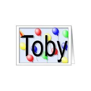   Tobys Birthday Invitation, Party Balloons Card Toys & Games