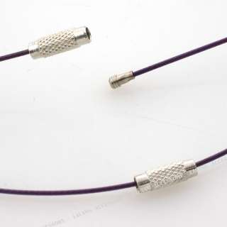 20x Purple Memory Steel Wires Necklaces Chokers 160199  