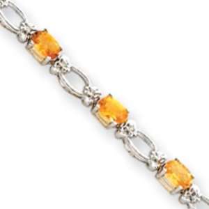    14k Gold White Gold 5.85ct. Citrine & Diamond Bracelet Jewelry