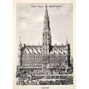 Print Latin Bruxellensis Brussels Belgium Town City Hall Architecture 