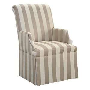 Cream Striped Armed Slipper Chair with Skirt  Kitchen 