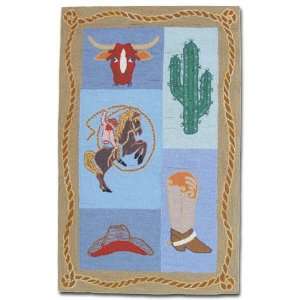 ZD Applique II Theme Wild West Cowgirl small rectangular area rugs 33 