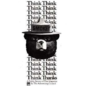  Print Ad 1984 Smokey the Bear Think Advertising Council Books