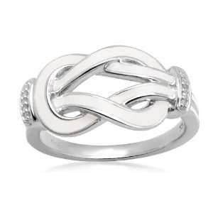   Enamel Knot Diamond Ring (0.01 cttw, I J Color, I2 I3 Clarity), Size 9
