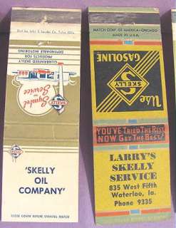 Vintage SKELLY OIL Match Book Covers Kansas Iowa  