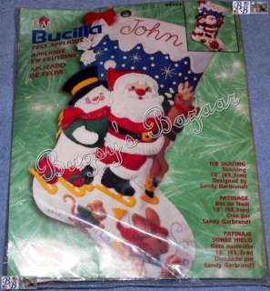 Bucilla Santa ICE SKATING Felt Christmas Stocking Kit  