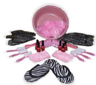 GIRLS DAY SPA PEDICURE PARTY FAVORS FOR 6 ZEBRA TO GO  