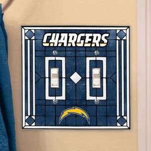   Diego Chargers Art Glass Lightswitch Cover (Double)