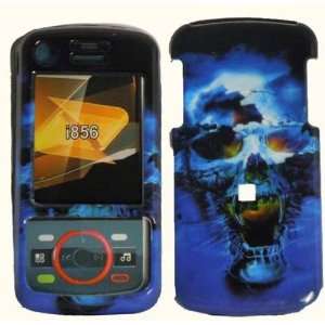  Blue Skull Hard Case Cover for Motorola Debut i856 Cell 