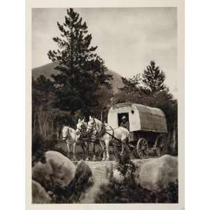  1927 Prairie Schooner Covered Wagon Horse Team Colorado 