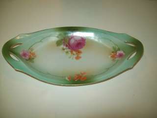 ANTIQUE RS SILESIA TILLOWITZ CELERY DISH, HAND PAINTED MINT  
