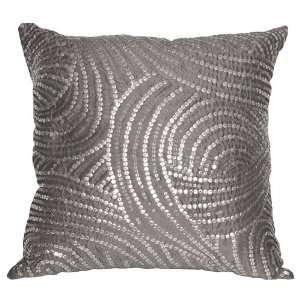  Zodax Silver Waves 16 by 16 Inch Embroidered Cushion