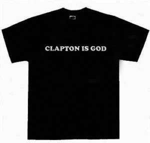 Clapton Is God Fan T Shirt Funny Guitar Musician  