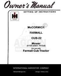 FARMALL CUB 22 Sickle Mower 4 1/2 5 ft Operator Manual  