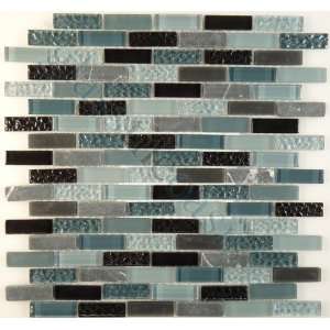   Brick Grey Crystile Blends Glossy & Frosted Glass Tile   13311 Home