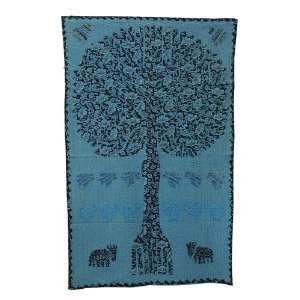  Home Decor Rajrang Tree of Life Patch Work Cotton Blue 