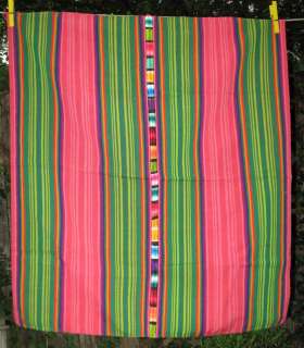 Guatemala Vintage Hand Loomed Rainbow Colors Tapestry  