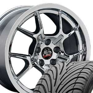  GT4 Style Wheels and Tires Fits Mustang (R)   Chrome 18x9 