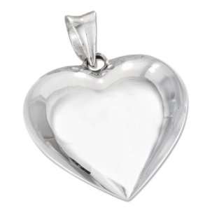  Sterling Silver High Polish Puffed Heart Pendant. Jewelry