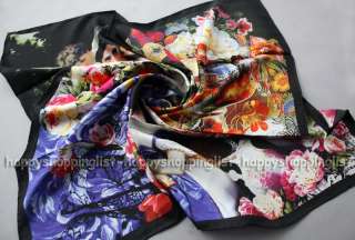 Elegant Brand Handmade 100% Twill Silk Scarf TW7857 Oil Painting 