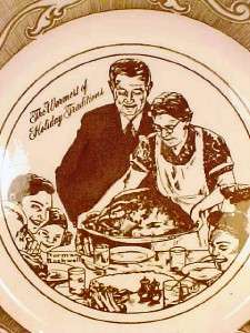 FREEDOM FROM WANT HOLIDAY PIE PLATE Norman Rockwell WOW  