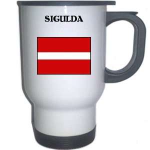  Latvia   SIGULDA White Stainless Steel Mug Everything 