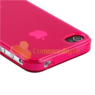 for iPhone 4S 4 4GS S G CLEAR TPU CASE+CAR CHARGER+PRIVACY FILM  