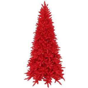  6.5 x 48 Red Christmas Tree, Prelit, Red, Slim