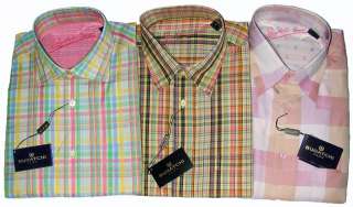 Bugatchi Uomo NWT L 100% Cotton Long Sleeve Mens Dress Shirt Plaids 