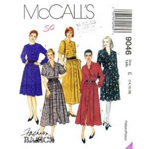  McCalls 9046 Sewing Pattern Misses Shirtwaist Dress Size 