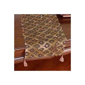    NOVICA Batik hemp table runner, Hmong Land