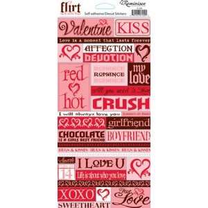  Flirt Love Phrases Glitter Cardstock Scrapbook Stickers 