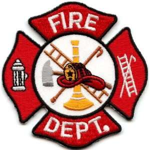  White And Red Fire Dept Logo Arts, Crafts & Sewing