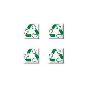  Recycle Conservation Symbol   Set of 4 Badge Stickers 