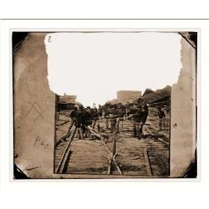   Georgia. Shermans men tearing up railroad track