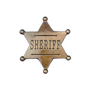   Elope 22104PCS Antique Gold Star Shaped Sheriff Badge