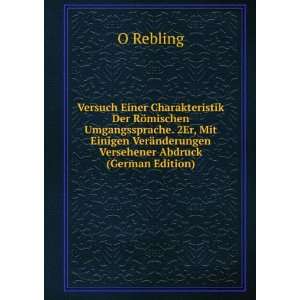   VerÃ¤nderungen Versehener Abdruck (German Edition) O Rebling