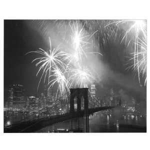  Fireworks In Manhattan Poster Print