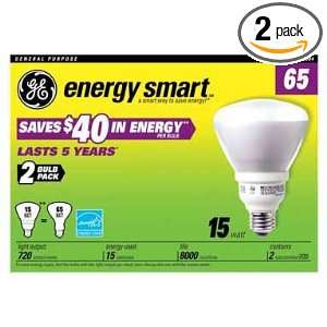  GE 72984 15 Watt 750 Lumen R30 CFL Bulb, Inside Frost, 2 