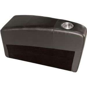  Black Leather Home Theater Chair Wedge With Cup Holder 