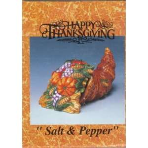   Happy Thanksgiving Salt & Pepper Shakers Cornucopia 