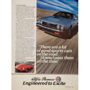  1982 Alfa Romeo Blue GTV 6 6/2.5 Coupe Spider Veloce Ad 