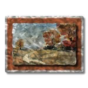    32x23 Landscape country road metal wall hanging