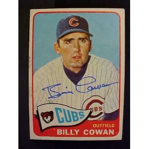  Billy Cowan Chicago Cubs #186 1965 Topps Autographed 